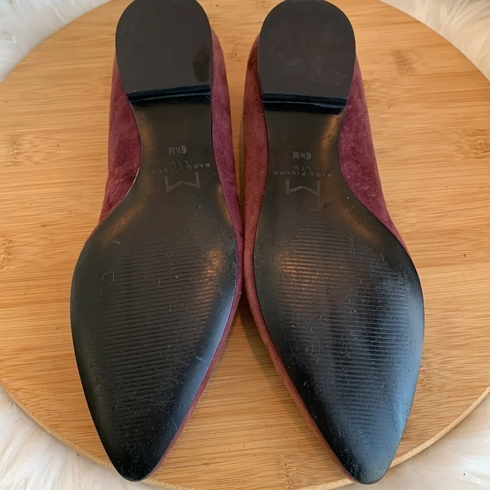 Marc Fisher | Suede Burgundy Slip On Loafers 6 1/2